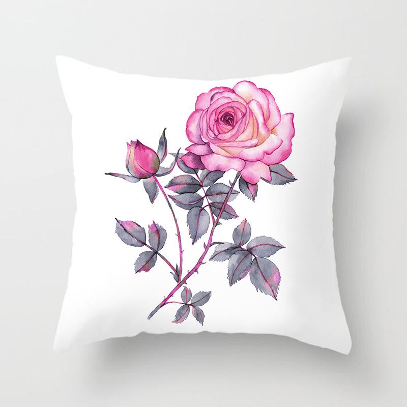New Rose Flower Pillow Cover Home Sofa Pillow Cushion Cover Side Sleeping Chair Soft Premium Durable Quality Useful