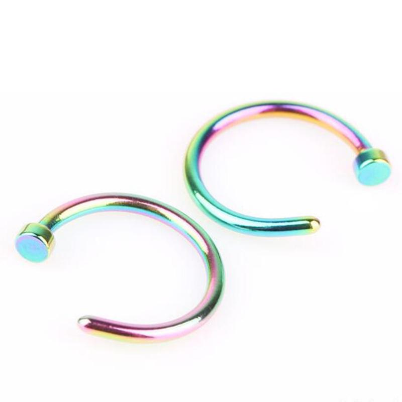 Модная поддельная перегородка, медицинское титановое кольцо в носу, зажим для тела, обруч для женщин, ювелирные изделия для пирсинга, 1 шт.