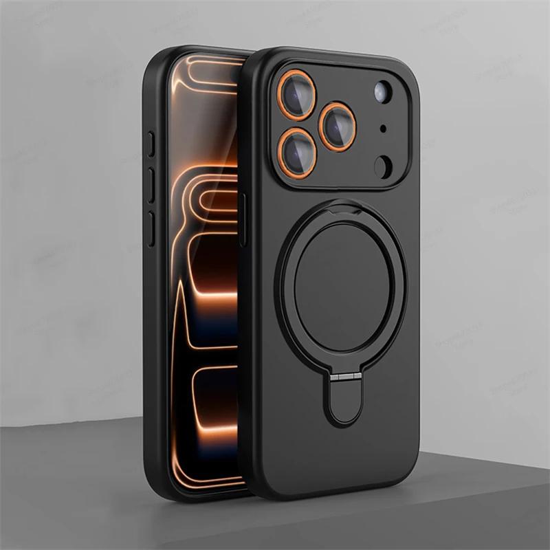 Магнитный силиконовый чехол для телефона для iPhone 17 16 1 14 13 11 12 Pro Max Air С подставкой Кольцо-держатель Чехол для для iPhone 14 1 16 Plus