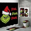 Christmas Polyester Shower Curtain Mat Set Of Four