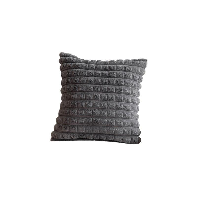 Pack of 2 Faux Wool Plaid Throw Pillow Covers 18x18 Inches Farmhouse Velvet Couch Pillow Case Soft Plush Square Cushion Pillowcase, Embroidery, Home