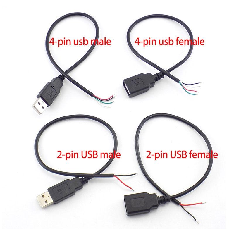 2-контактный 4-контактный провод Micro USB diy 2,0 «папа-мама» типа C c, провод зарядного устройства, разъем питания, удлинитель, ремонтный кабель
