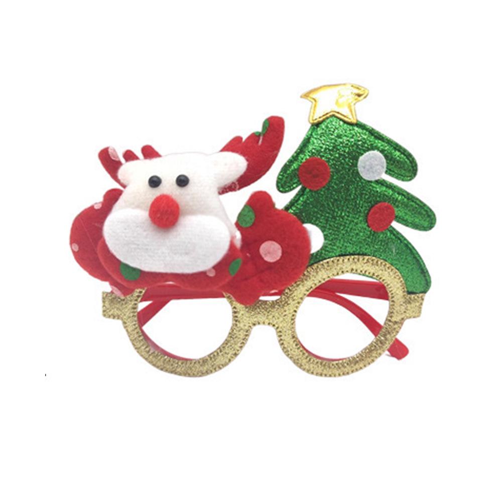 Рождественские мультяшные очки — подарки для взрослых и детей с изображением Санты, снеговика и рогов оленя