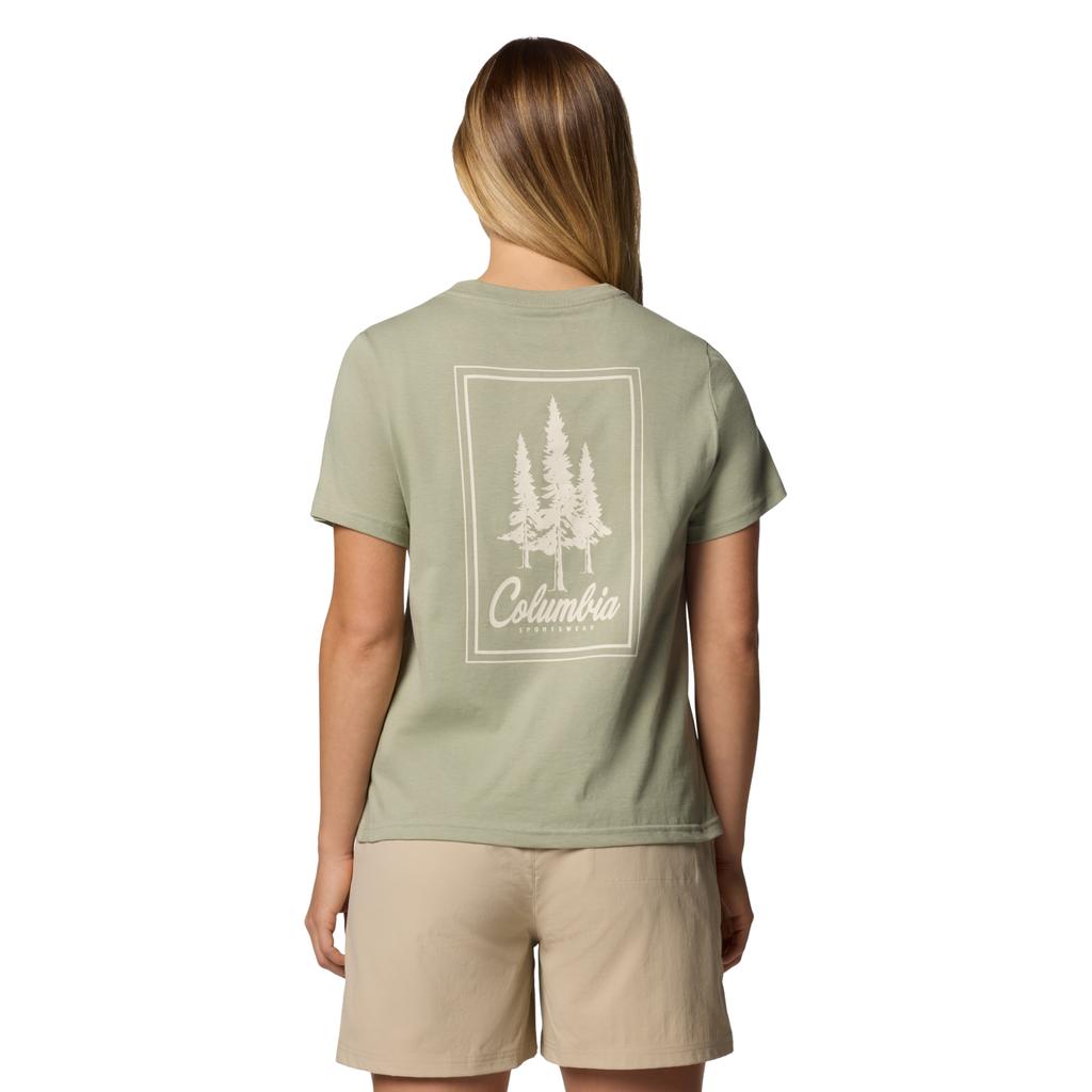 Columbia Rolling Bend Graphic SS Tee, Womens green T-shirt