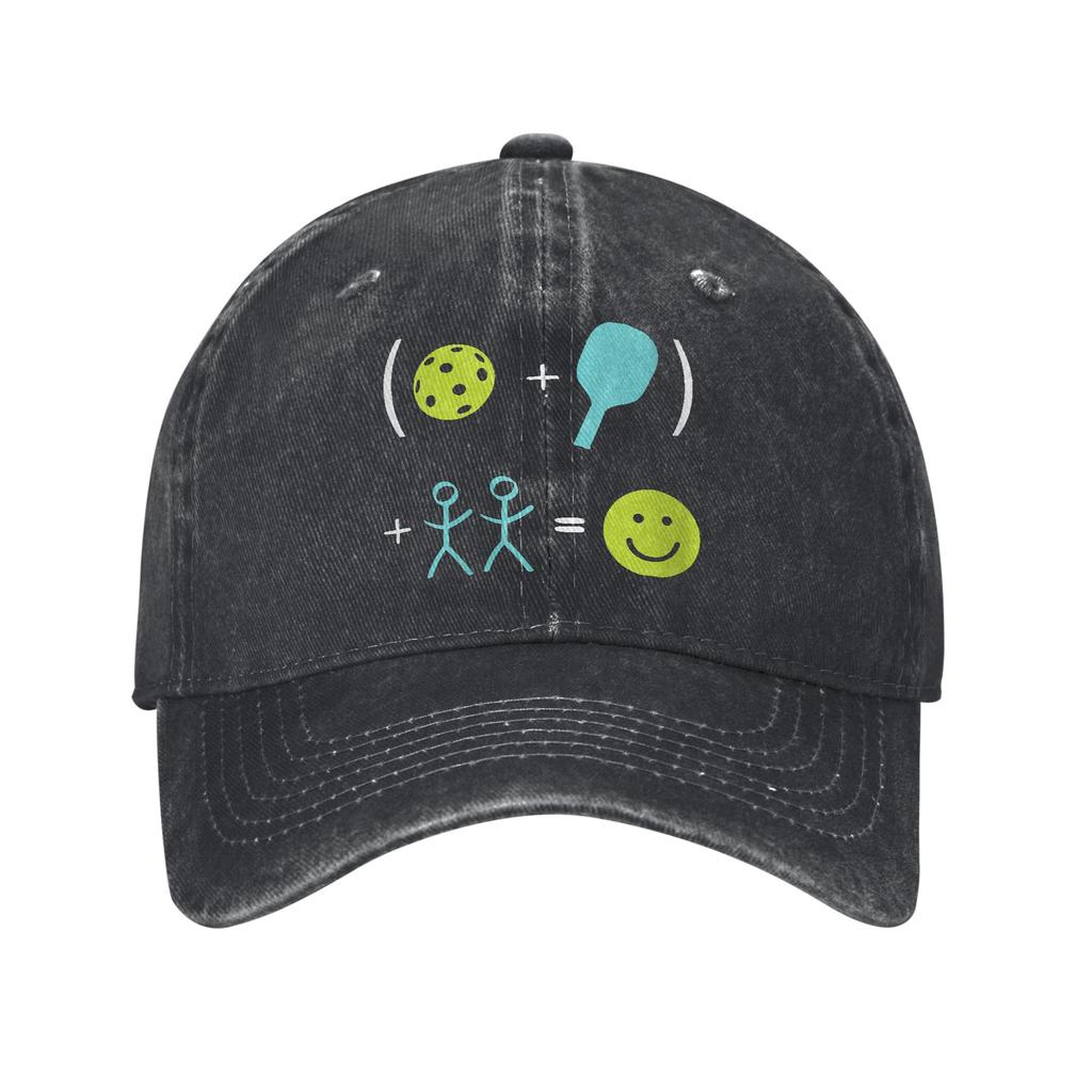 Funny Playing Pickleball Equation Formula Baseball Caps Distressed Denim Washed Snapback Hat Unisex Women Outdoor Workouts Soft Hat