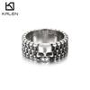 Personalized Design Gothic Ghost Head Ring, Retro Smear Oil Skull Men'S Stainless Steel Ring