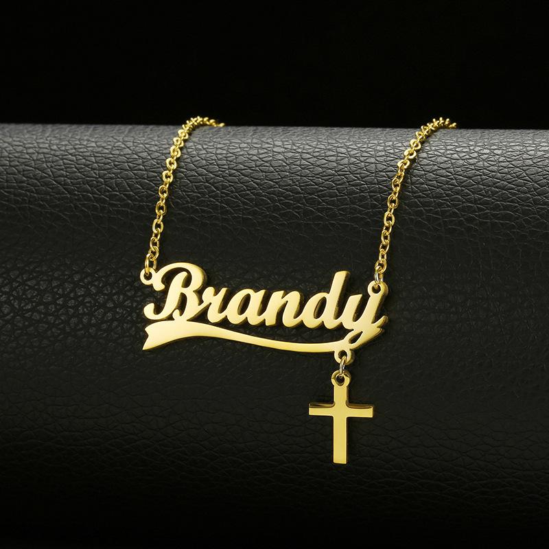 NEWNORTH Custom Letter Necklace Stainless Steel Personality Hanging Love Pendant DIY Design English Name Clavicle Chain Necklace