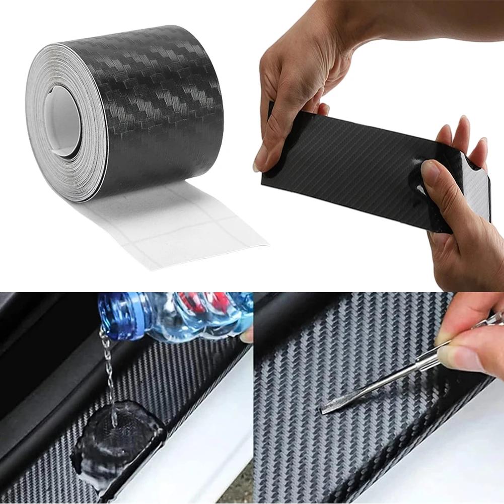 DIY Nano 3D наклейки из углеродного волокна для автомобиля, защита для порога, лента для бампера, защитная лента для автомобиля, водонепроницаемая защитная пленка 1/3/5/7/10 м