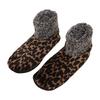 1 Pair Women Leopard Floor Socks Autumn Winter Non-slip Men Women Soft Fluffy Thick