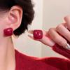 Серьги Ankola Red Geometric: Элитный осенне-зимний стиль для модных женщин — шикарные и универсальные украшения для ушей знаменитостей