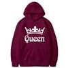 Fashion Casual Hoodies Sweatshirt Couples Hooded Pullover Hoodies Print King Queen Spring Winter Tops Men/Women Clothing