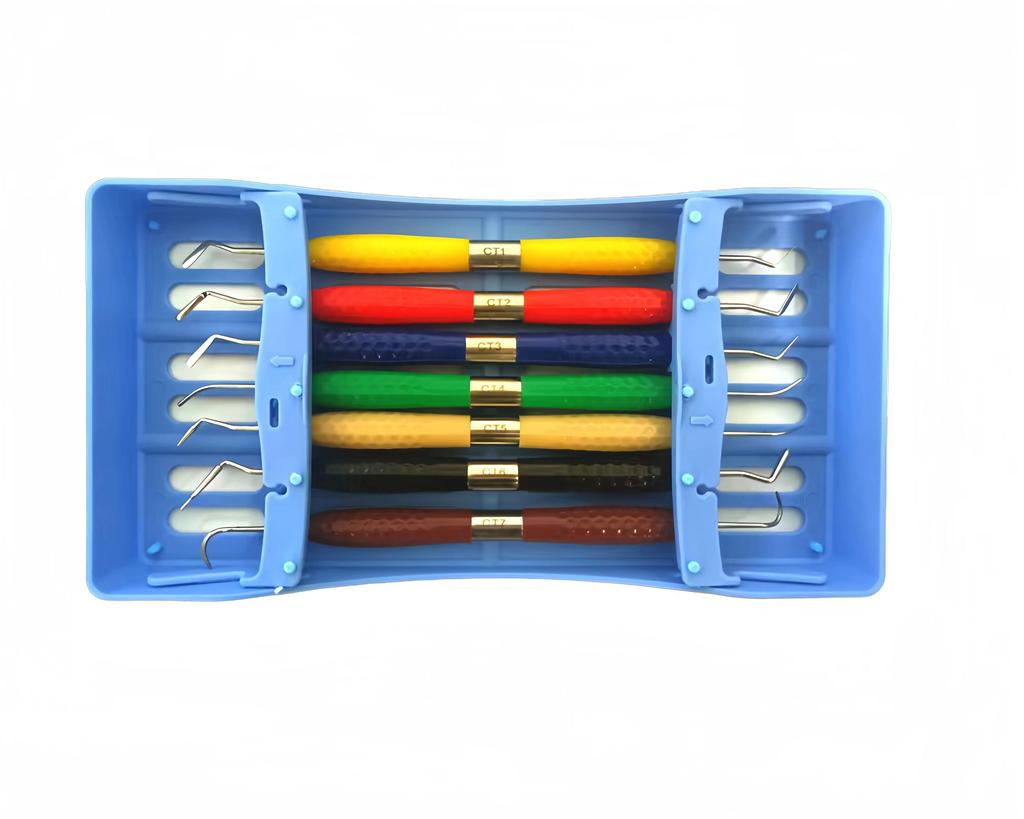 7 шт./набор Стоматологический набор для пломбирования смолой Пластиковый Дресер с силиконовой ручкой Набор для эстетической реставрации Инструмент шпатель для смолы