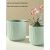 Simple Ceramic Flower Pot with Tray