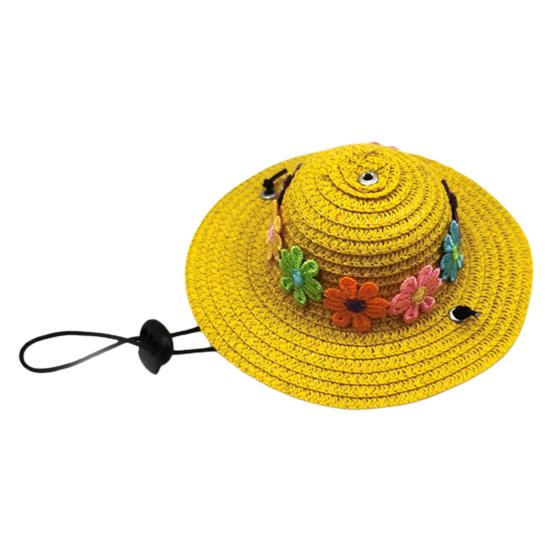 Шляпа для домашних животных, регулируемая, удобная для ношения, с цветочным орнаментом, дышащая, удобная, декоративная, без запаха, шапка для собаки