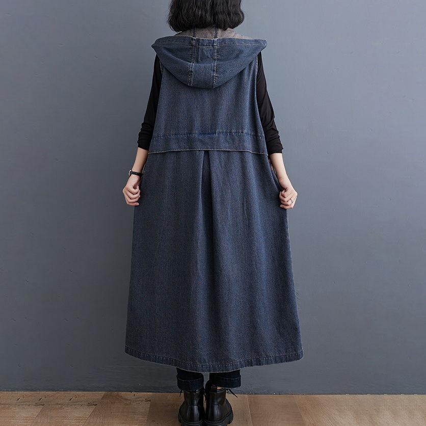 Fashion Autumn Slim Korean Female Long Coat Long Sleeve Tunic Windbreaker Plus Size Women Denim Trench