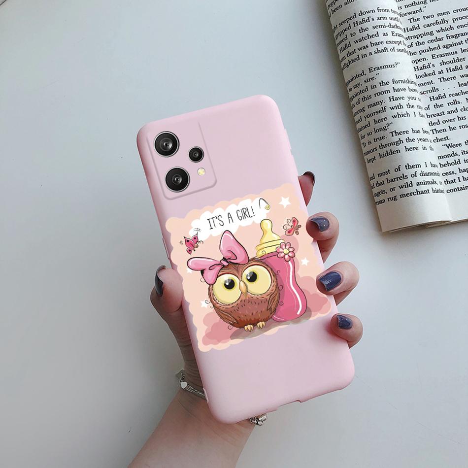 Чехол для Realme 9 4G 9 Pro Plus Милая Девочка Цветок Задняя Крышка Мягкий Силикон Матовый Защитный Funda Для OPPO Realme 9 Pro+ 5G Чехлы