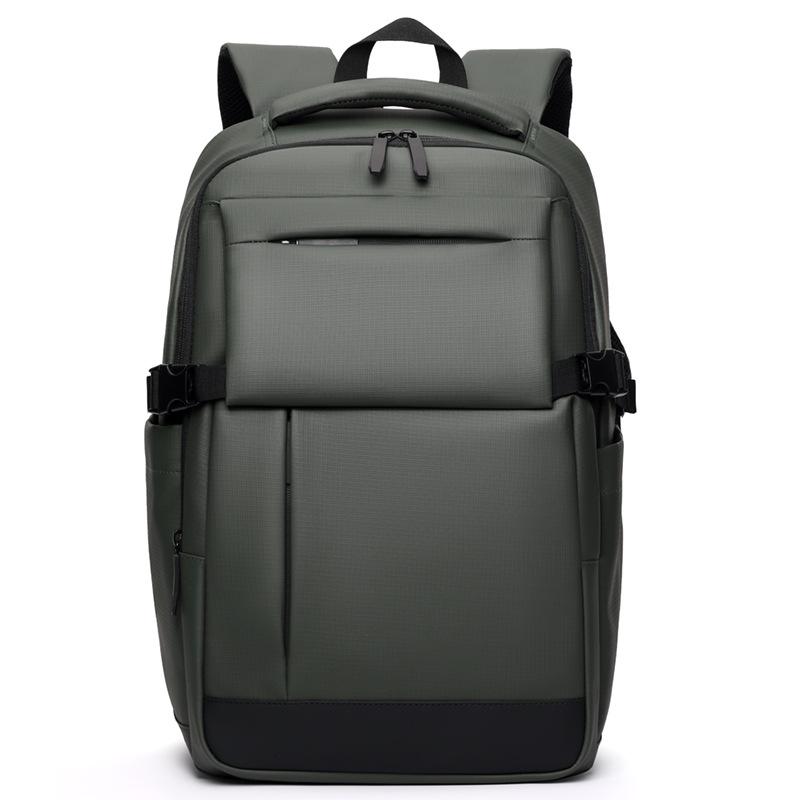 Simple Leather Men's Backpack for Business Convenient Commuting Water-proof Student Computer Bag