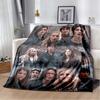 The 100 TV Series Clan Symbols Flannel Blanket, Soft Warm Throw with Black & White Print for Bed Sofa, Cozy Bedding for The 100 Fans