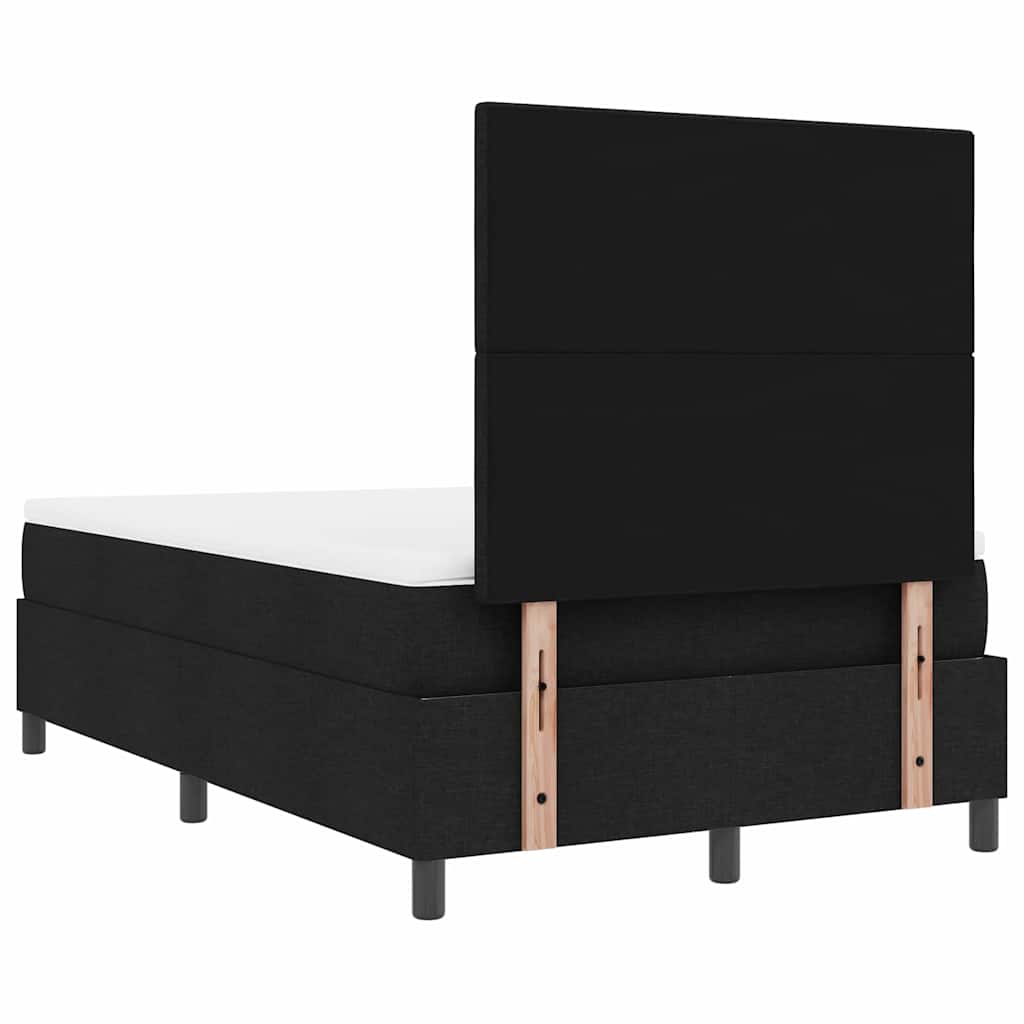 Box Spring Bed with Headboard Black 120 x 190 cm Fabric
