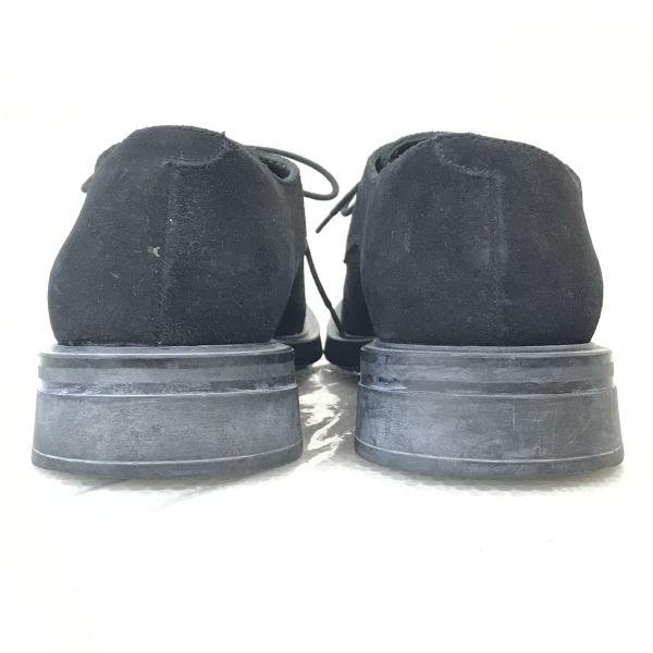 Сделано во Франции KENZO Замшевые Туфли Дерби из Кожи с Гладким Мыском Мужские 41 25.5-26.0 Черные Винтаж(ИСПОЛЬЗОВАЛ)