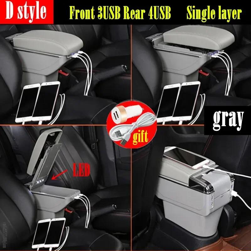 For Ford Focus mk1 Armrest Box For For Ford Focus mk1 Universal Car Armrest nterior Parts Center Storage box with USB LED light