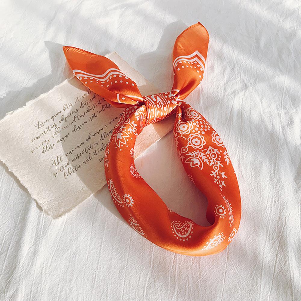 Elegant For Women Paisley Printed Flower Small Shawls Head Scarfs Square Hijab Scarf Bandana