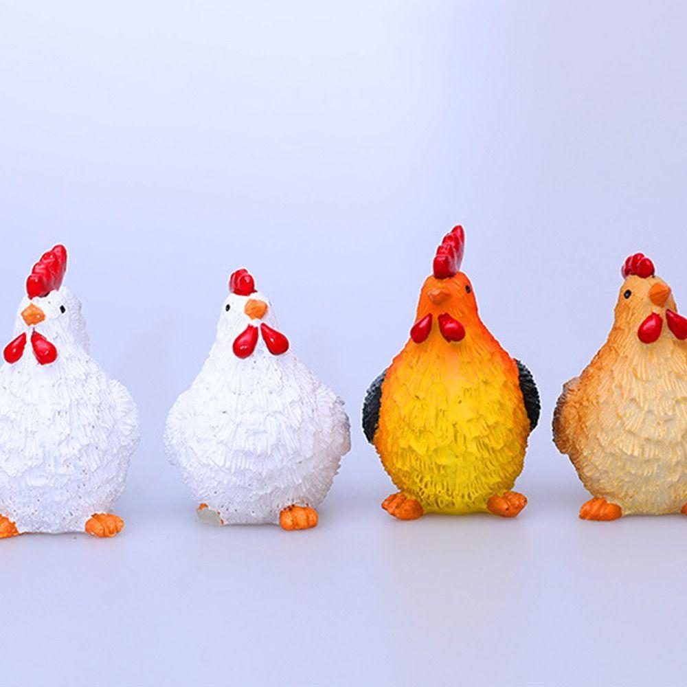 Cartoon Easter Chicken Figurines Cute Chicken Desktop Decoration  Outdoor Garden Lawn