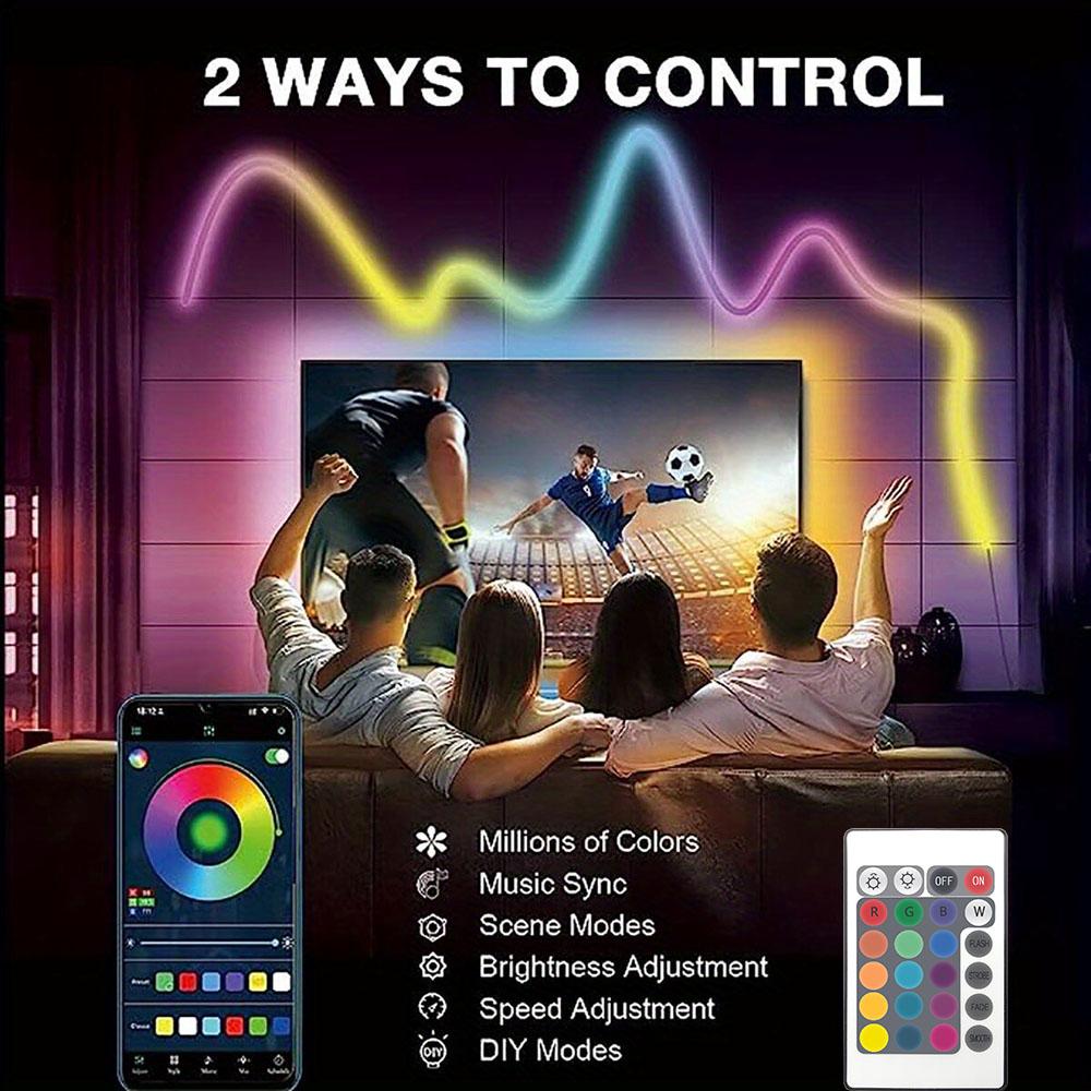5V RGB Неоновая светодиодная лента 1M 2M 3M 5M 5050 SMD Гибкая Водонепроницаемая IP65 Питание от USB Синхронизация с музыкой Управление через приложение для декора комнаты ПК