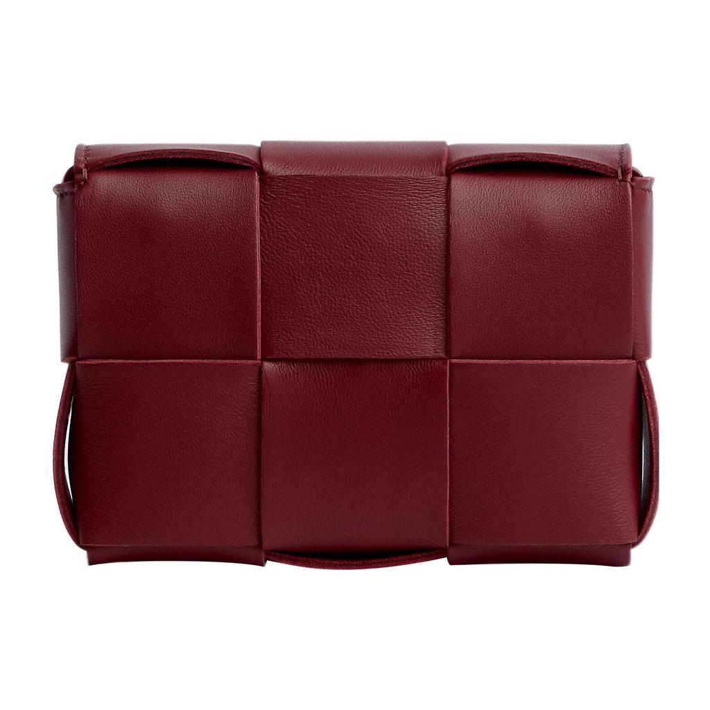 Bottega Veneta Минималистичная сумка-подушка на молнии, однотонная, плетение Intreccio, из натуральной кожи ягненка, мини-сумка через плечо, женские сумки, Бордовый 666688VMAY16208