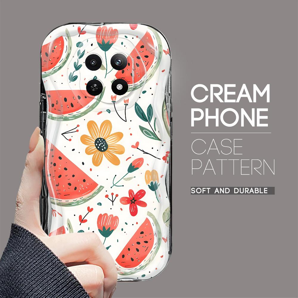 Мультяшный узор кремовая текстура чехол волнистый край мягкий силиконовый чехол для телефона OPPO Reno Realme OnePlus Vivo