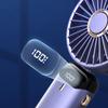 Портативный USB-вентилятор Складные портативные подвесные вентиляторы для шеи 5-скоростной USB-перезаряжаемый вентилятор с подставкой для телефона и экраном дисплея