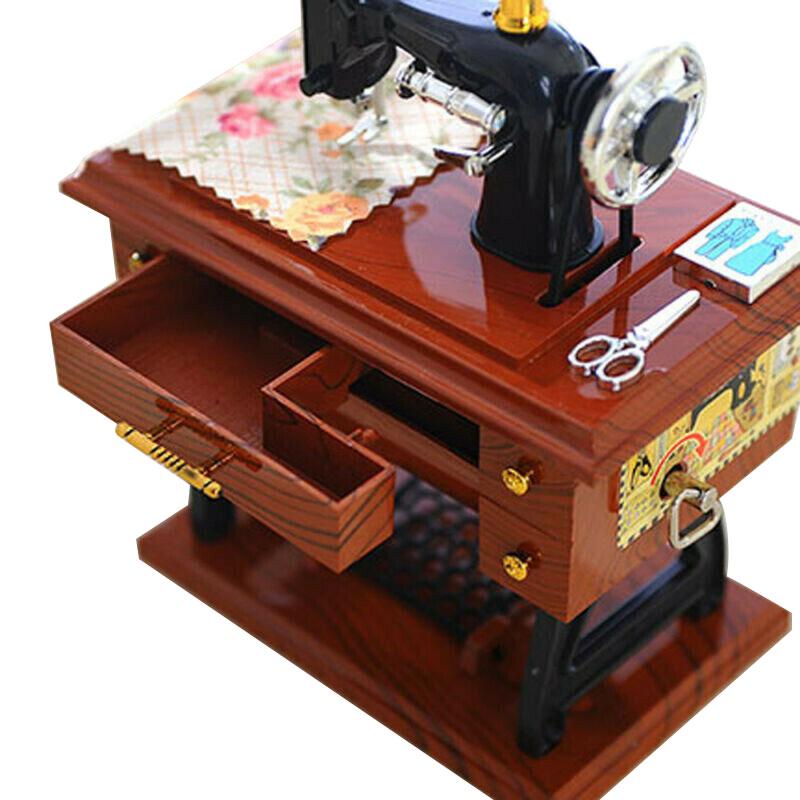 Музыкальная шкатулка, винтажная музыкальная шкатулка, мини-швейная машина, стиль, механическая механическая шкатулка на день рождения, Рождественский подарок, декор стола
