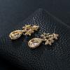 High Quality New Arrival Pear Cut and Star Flowers Cubic Zirconia CZ Crystal Shiny Wedding Bridal Chandelier Earrings