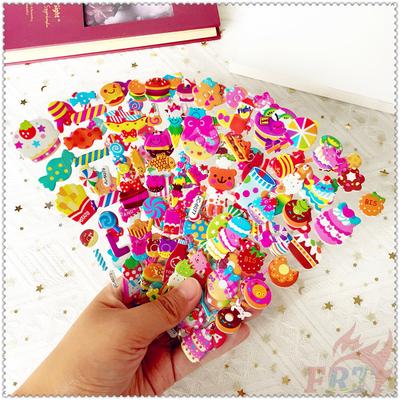 8Sheets/set Sweet Dessert and Candy Rewards Sticker Puffy Bubble Toys Stickers