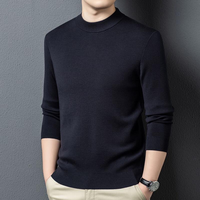 Yiliteng Men's 100% Wool Round Neck Sweater
