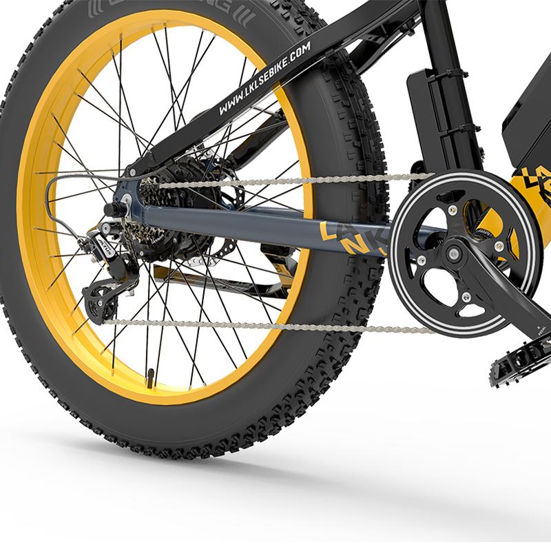 Электрический велосипед LANKELEISI RV700, спицевое колесо, бесщеточный двигатель 1000 Вт, 26 * 4,0, толстые шины, взрослый горный электровелосипед