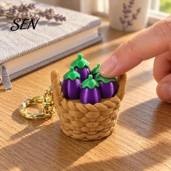 Миниатюрные Настольные Игрушки 3D Печатная Мини-Корзинка для Овощей Брелок, Милый Имитированный Подвес, Уникальные Подарки для Друзей Портативный Кликер для Снятия Стресса