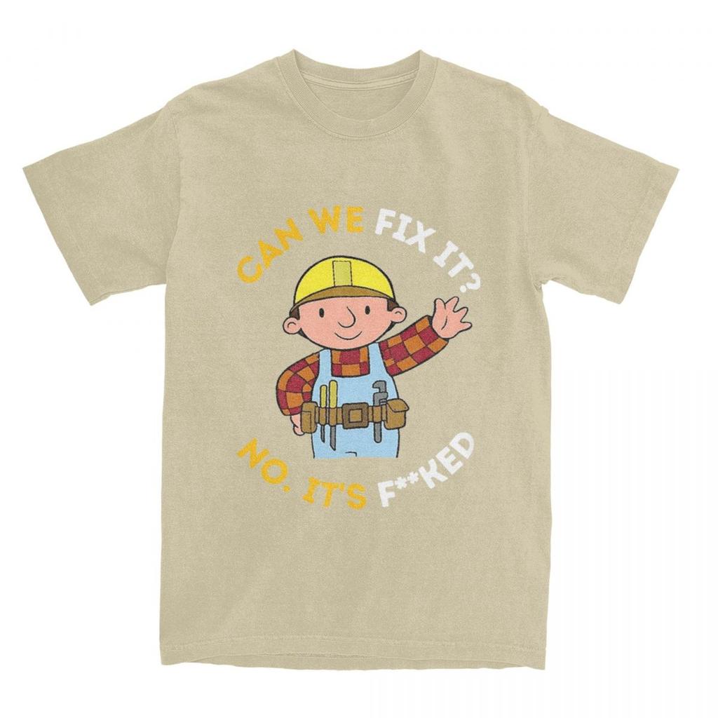 Можем ли мы это починить Смешная футболка ремонтника Пляжная футболка Боба Строителя Y2K Футболки из чистого хлопка Футболка для мужских футболок с короткими рукавами
