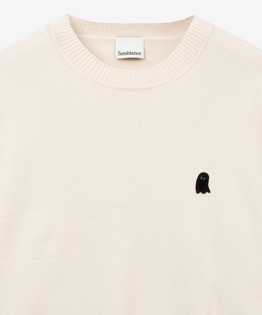 ZIOSONGZIO Semblance Whole Garment Crew Neck Knit Cream Zi2Kt804Cr