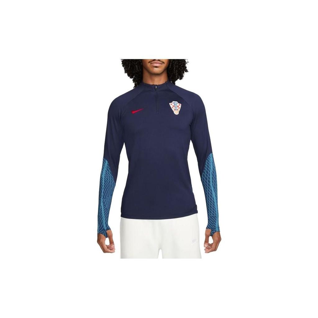 Nike Футболка мужская Dri-FIT Strike Drill Croatia World Cup Training с длинным рукавом, темно-синяя DH6453-498