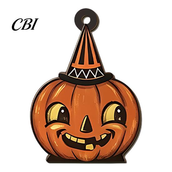 Retro Style Halloween Welcome Ornaments Vintage Ornament for Tree, Rustic Acrylic Hanging Pumpkin Black Cat Bat Dark Home Decor Ghost Skull Decoration