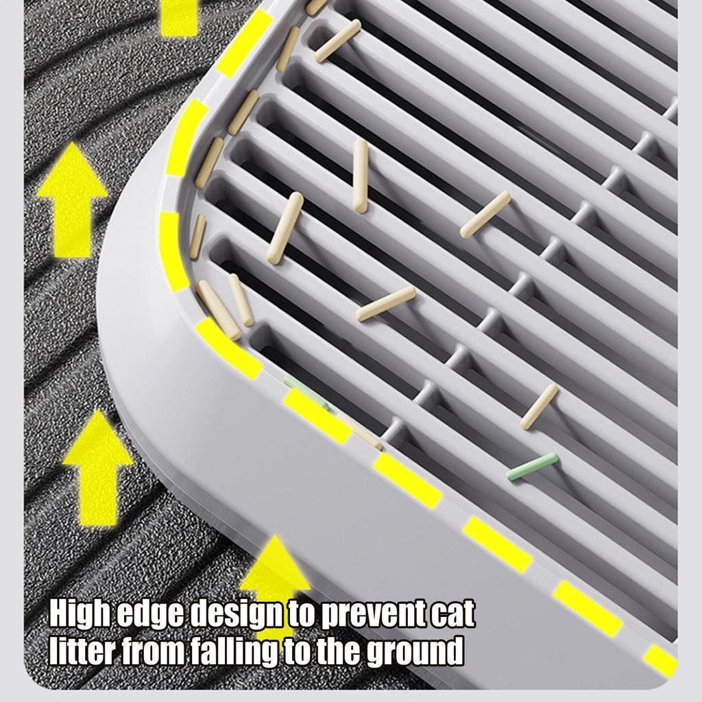 Litter Catcher Cat Ramp for Litter Box Double Layer Elevated Tray with Filter Function Non-Slip Trapper Easy Cleaning Supplies