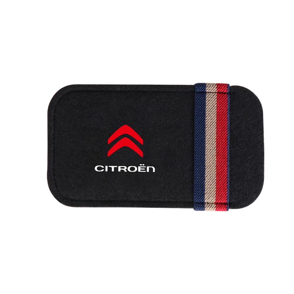 URXE5 1pc Felt Car Sunglasses Organizer Bag Eyeglass Storage Clip For Citroen C1 C2 C3 C4 C4L C6 C5 VTS DS5 Auto Accessories Styling