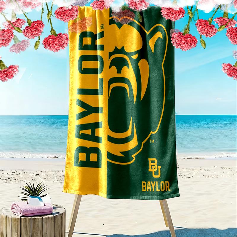 Baylor Bears Print Beach Towel, Large Soft Quick Dry Towel for Beach Camping Swimming