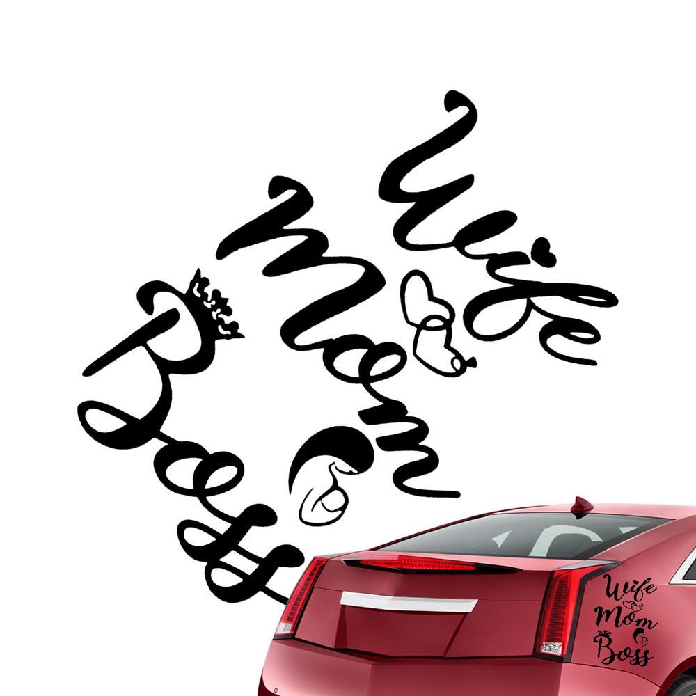 Жена, мама, босс, автомобильная наклейка, декоративные наклейки на бампер, наклейки на окна автомобиля, водонепроницаемые наклейки на окна, наклейки на кузов грузовика для
