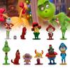 Festive Green Character Figurines Set For Christmas Decoration And Gifts