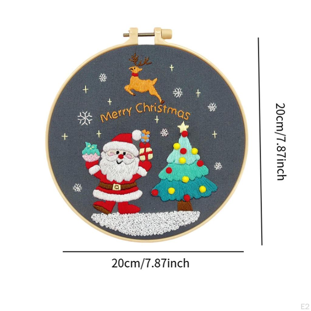 Christmas Embroidery Kit for Adult Craft Set Portable Unfinished Xmas Material Package Crafting