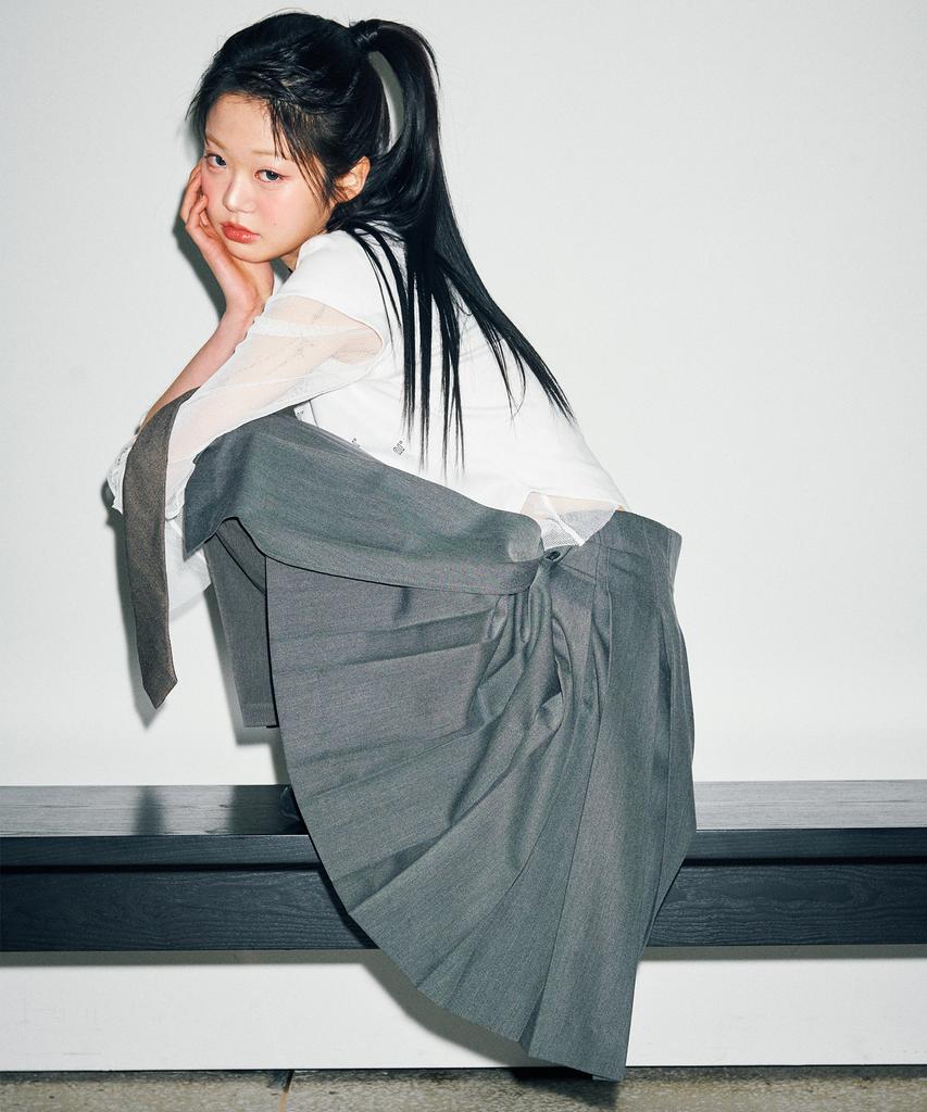 Nilring S05.00 Unbalanced Wrap Pleated Mid Skirt