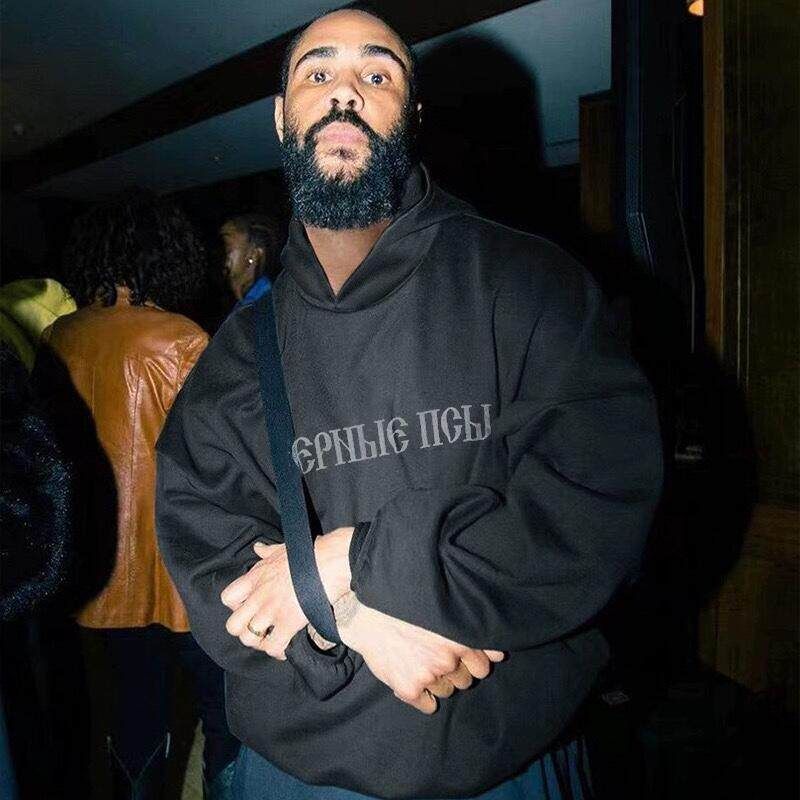 2025 Новый Канье Сумасшедший Русский Надпись Нишевый Американский Трендовый Бренд Свободное Мужское Худи для Пары