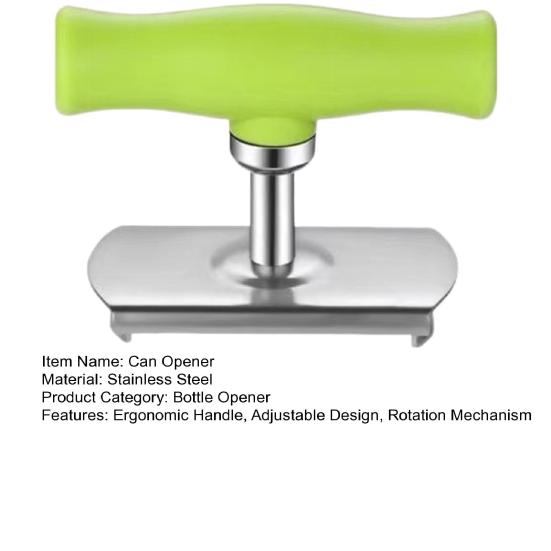 Jar Opener Adjustable Stainless Steel Lid Opener Easy Twist Gear Design Can Opener with Ergonomic Handle